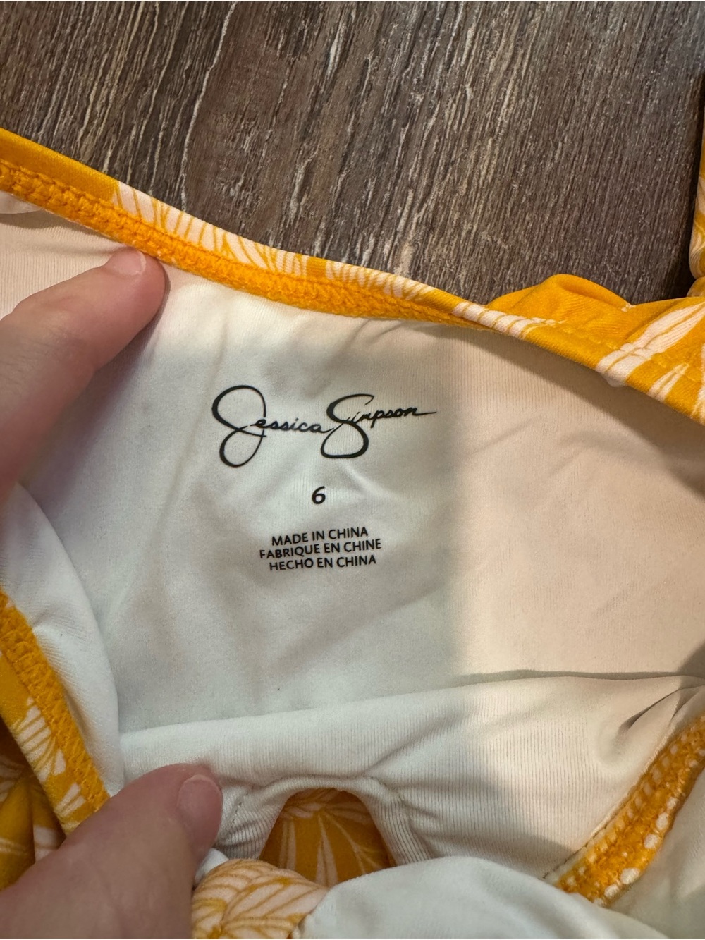 Jessica Simpson Yellow Tropical Leaf Shorts Set - Picture 2 of 3